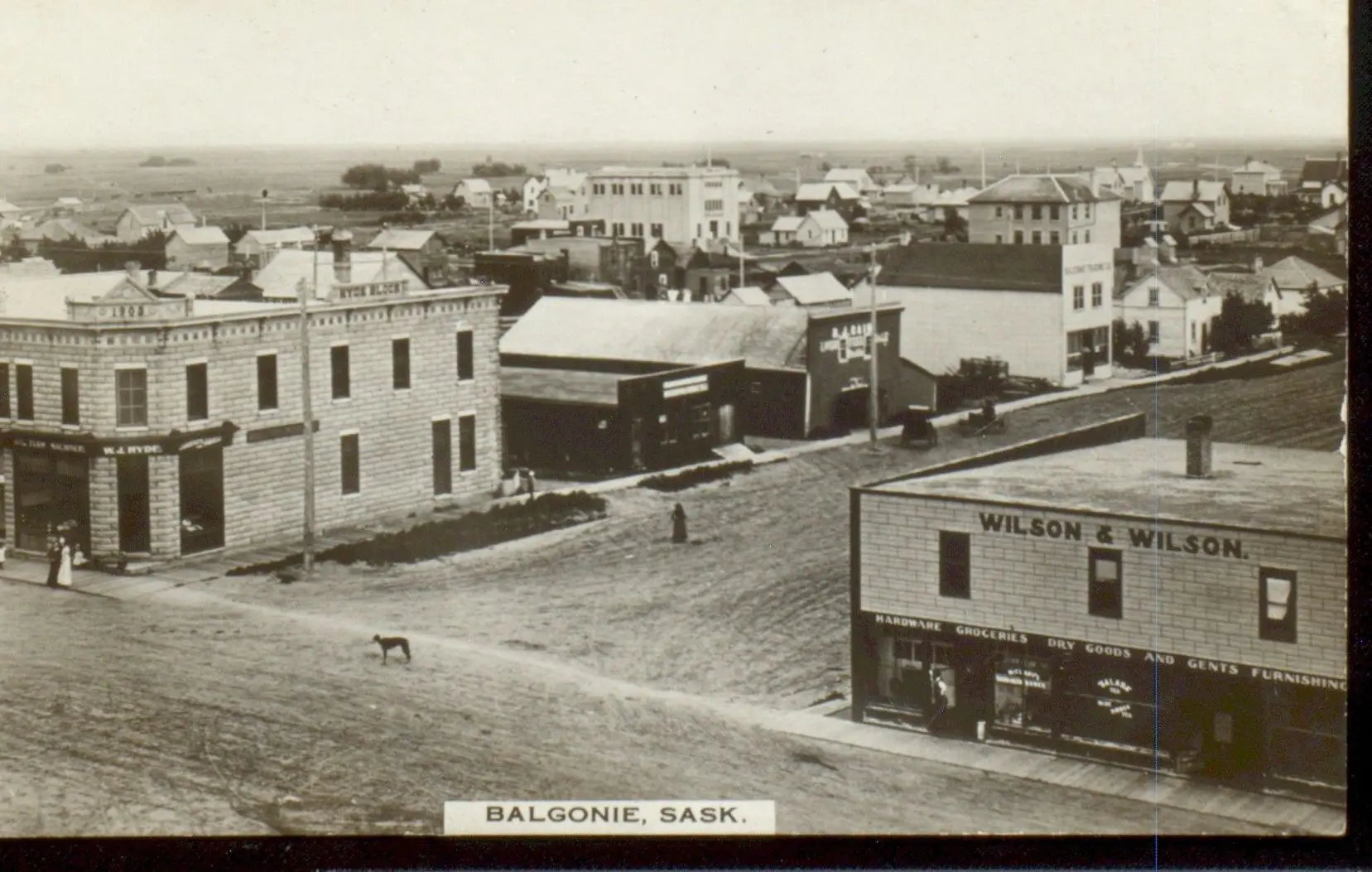 Overlooking Balgonie's main street and Wilson & Wilson store